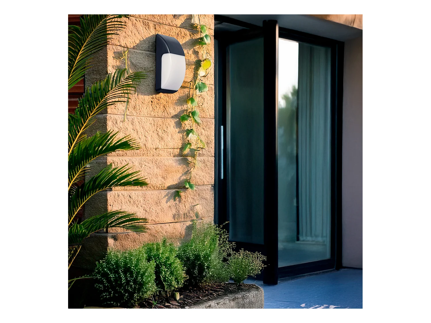 Aplique de Pared para Exterior Titus Negro