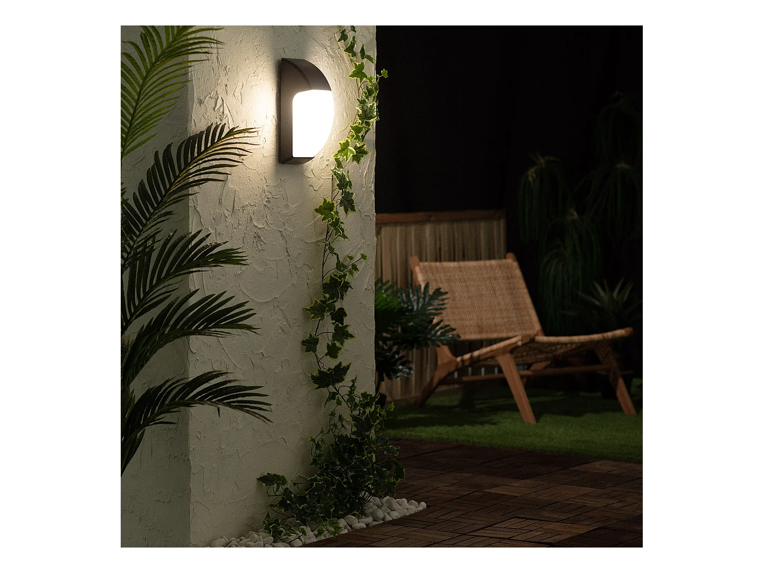 Aplique de Pared para Exterior Titus Negro