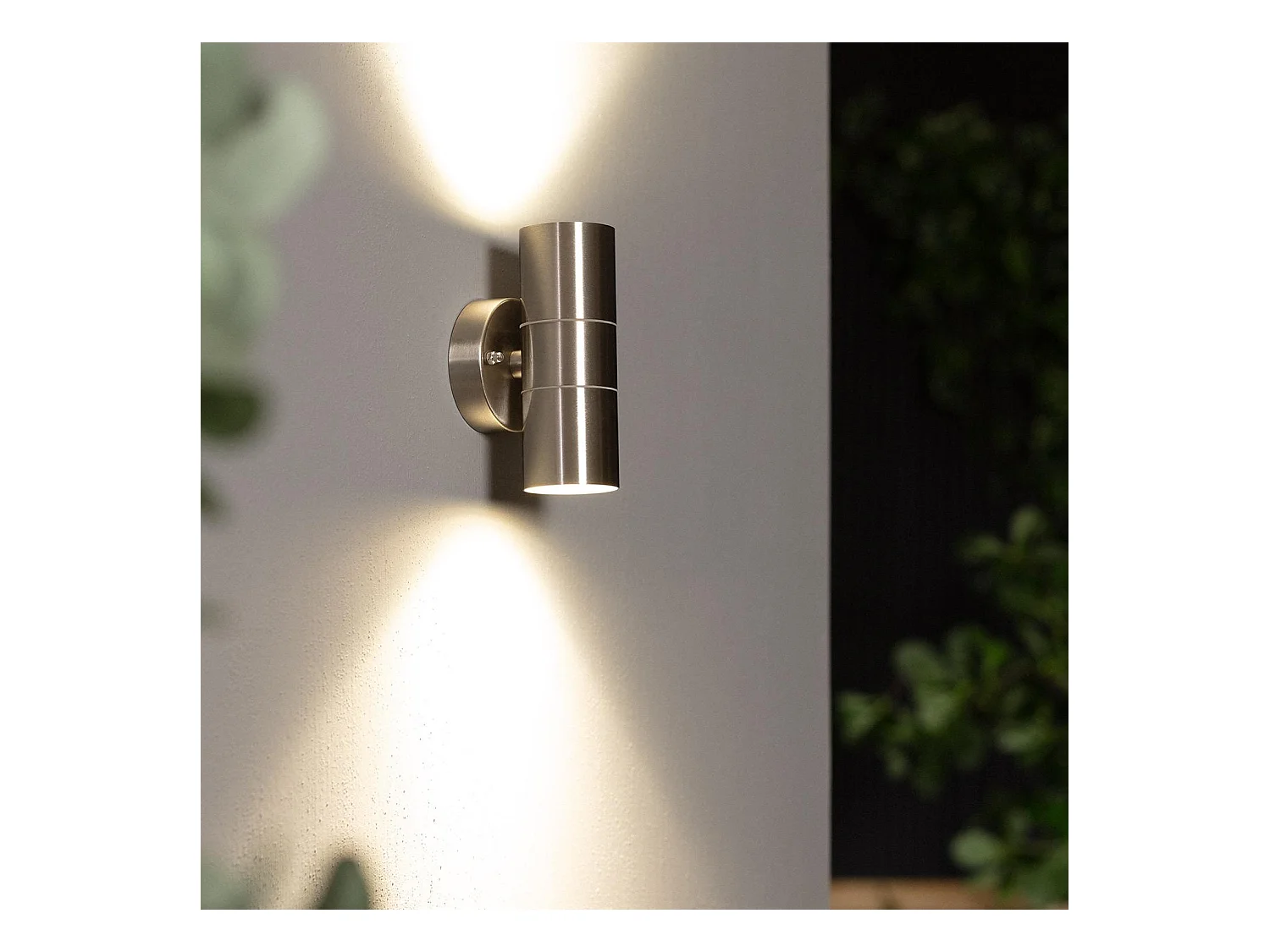 Applique Murale Extérieure Acier Inoxydable Éclairage Double Face Satin  Argent