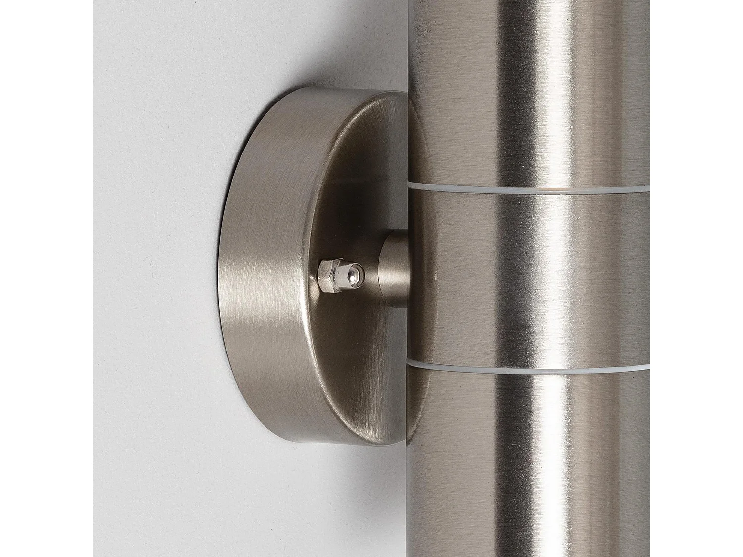 Aplique de Pared Exterior Acero Inoxidable Iluminación Doble Cara Satin Plateado