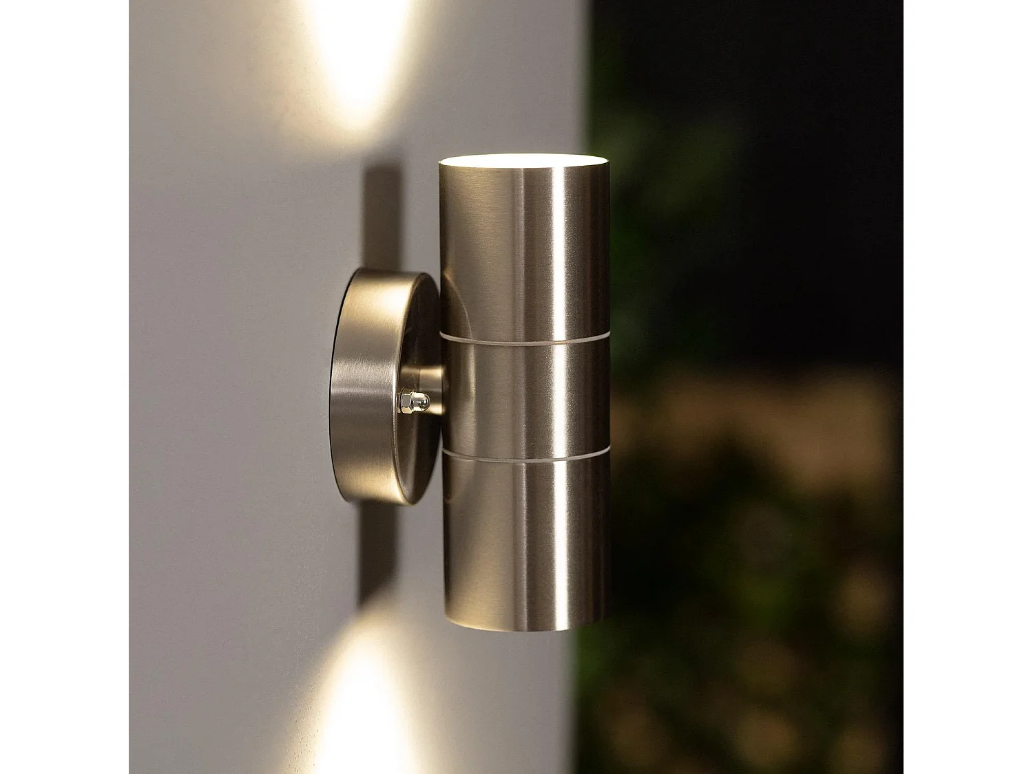 Applique Murale Extérieure Acier Inoxydable Éclairage Double Face Satin  Argent