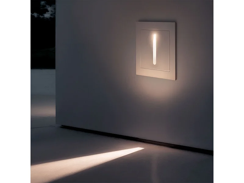 Balise LED Extérieure 3W Encastrable au Mur Wabi Linéaire  Blanche 2700K Blanc chaud