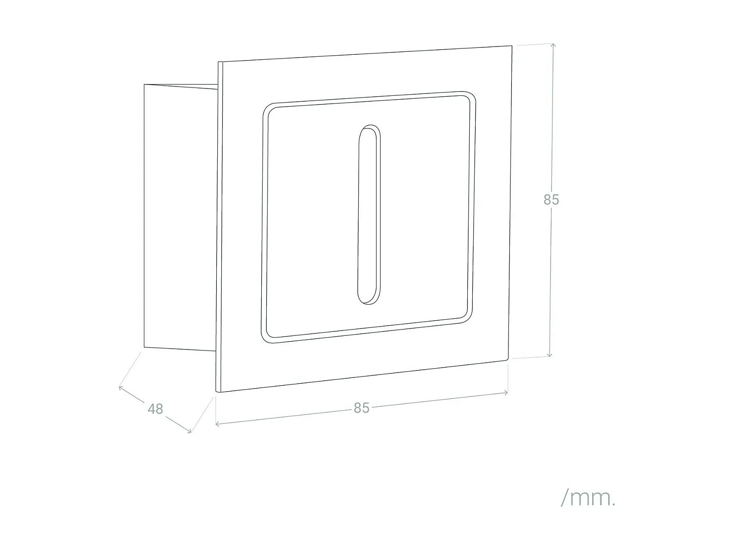Balise LED Extérieure 3W Encastrable au Mur Wabi Linéaire  Blanche 2700K Blanc chaud