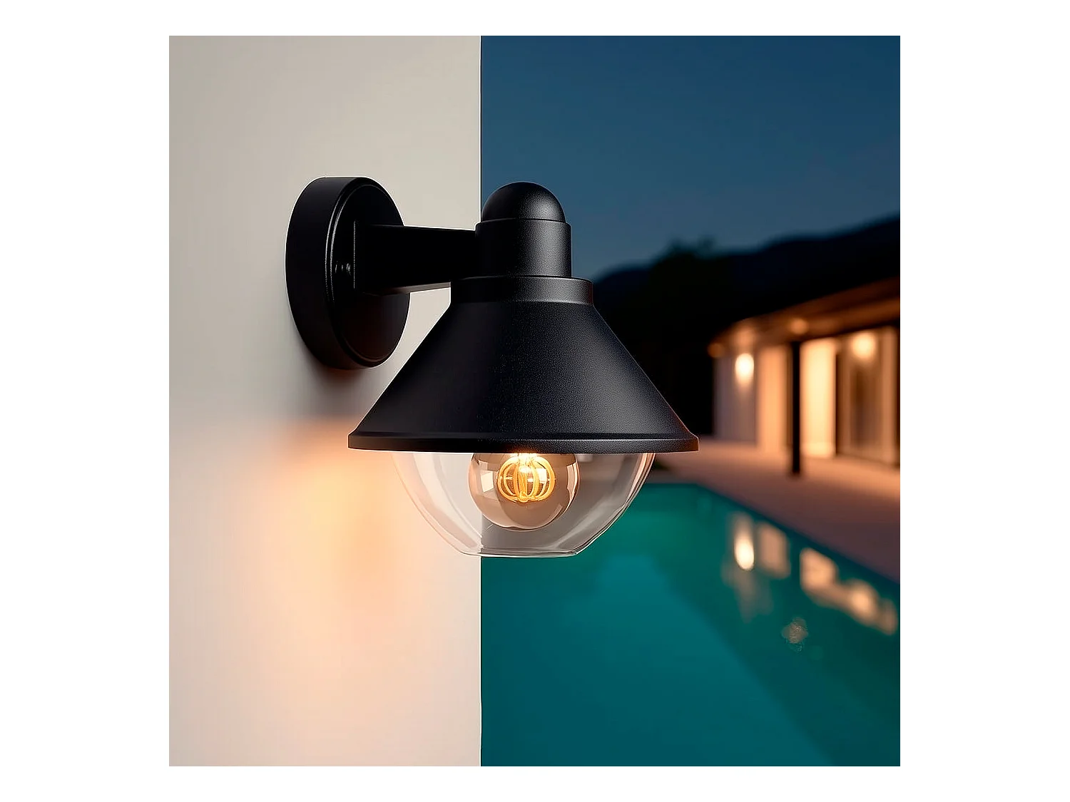 Lampe Murale Extérieure Aluminium Valera  Noir