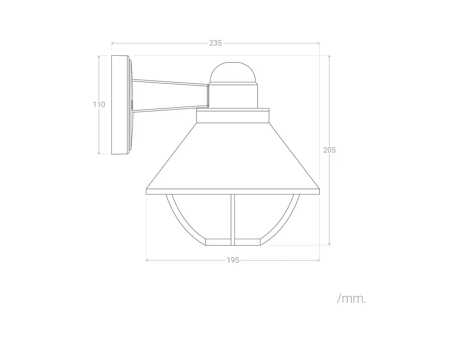 Lampe Murale Extérieure Aluminium Valera  Noir