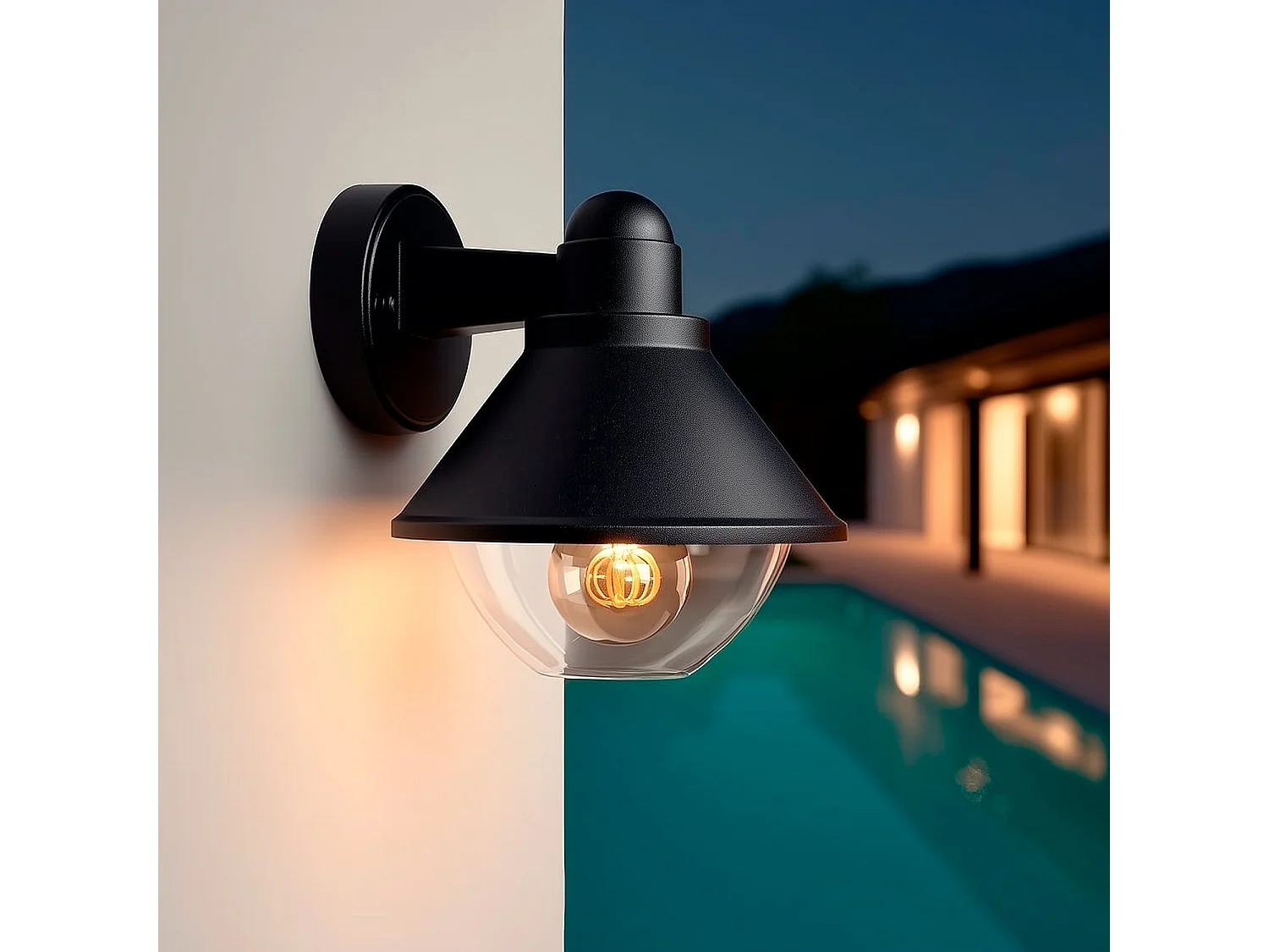 Lampe Murale Extérieure Aluminium Valera  Noir