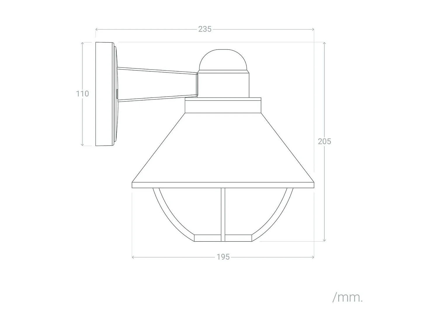 Lampe Murale Extérieure Aluminium Valera  Noir