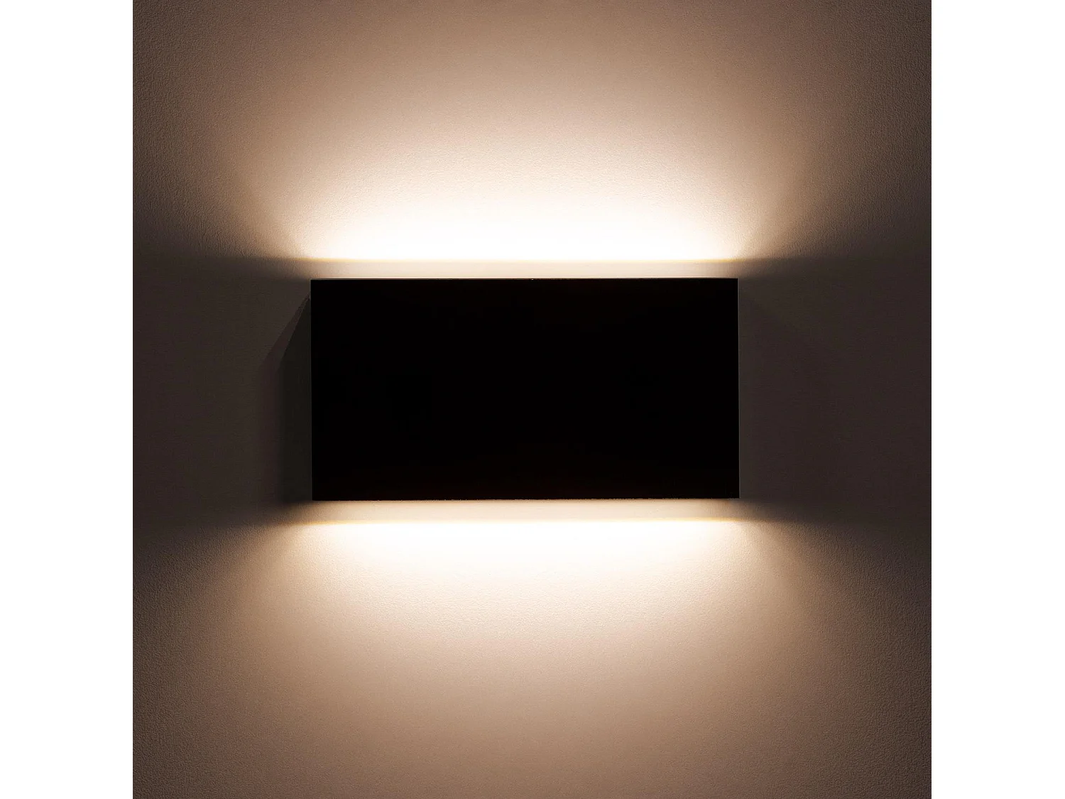Aplique de Pared Exterior LED 10W Iluminación Doble Cara Rectangular Negro Kaira 2700K Blanco Cálido