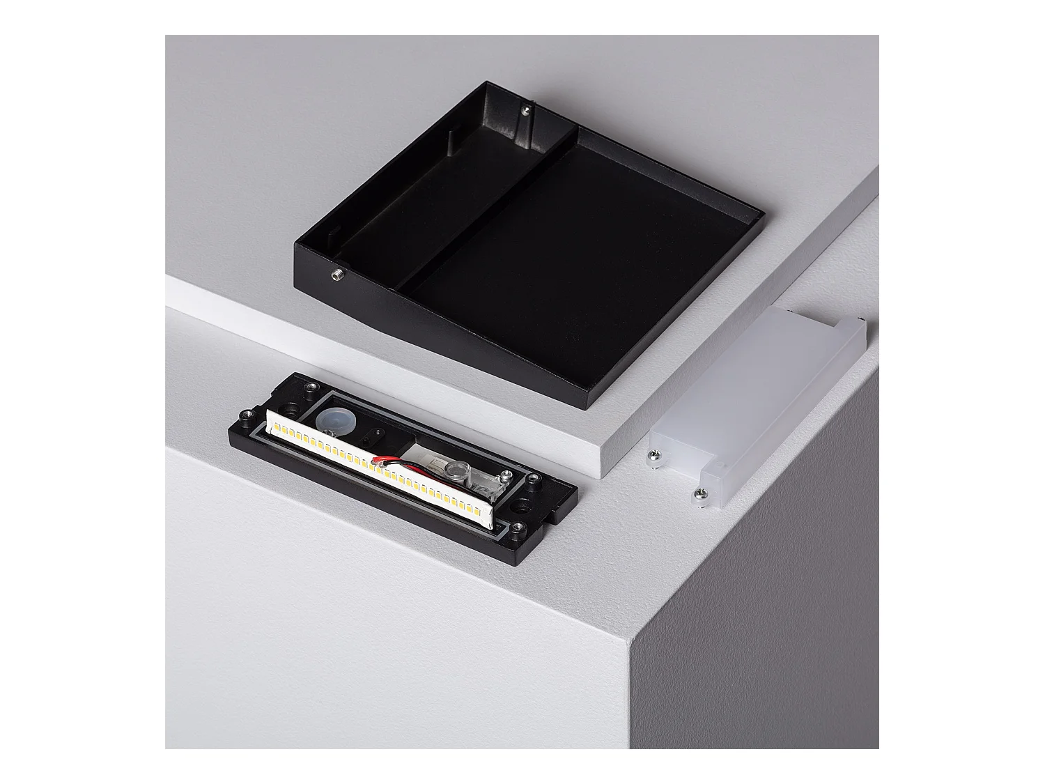 Baliza Exterior LED 6.5W Superficie Pared Cuadrado Negro Jade  Blanco Neutro 4000K