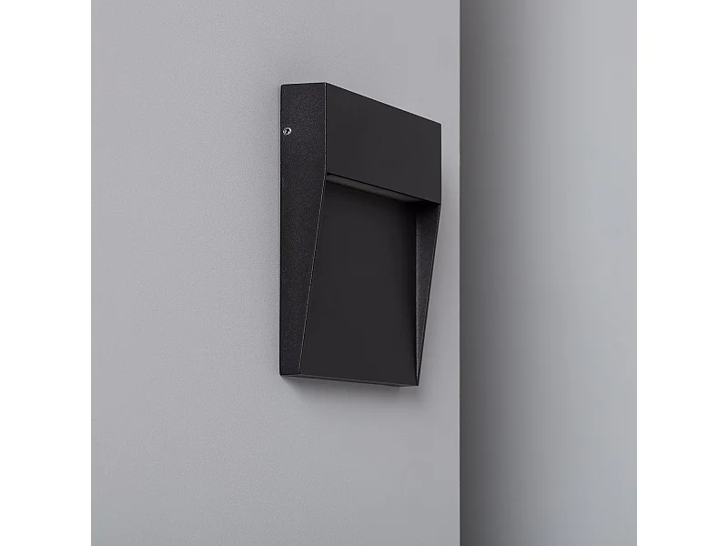Baliza Exterior LED 6.5W Superficie Pared Cuadrado Negro Jade  Blanco Neutro 4000K