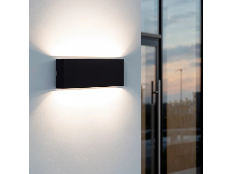 Aplique de Pared Exterior LED 20W Aluminio Rectangular Iluminación Doble Cara Luming Negro 2700K Blanco Cálido