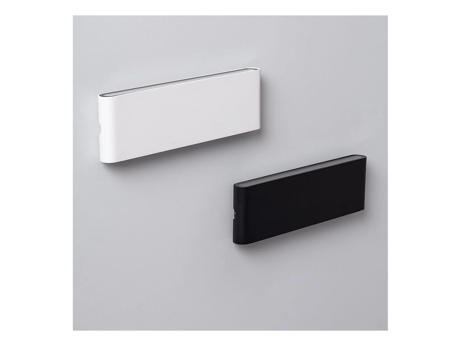 Applique Murale Extérieure LED 20W Aluminium Rectangulaire Éclairage Double Face Noire 2700K Blanc chaud