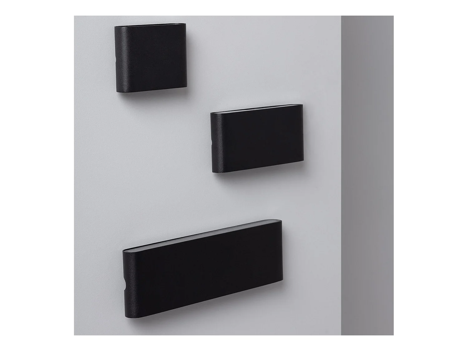 Applique Murale Extérieure LED 20W Aluminium Rectangulaire Éclairage Double Face Noire 2700K Blanc chaud