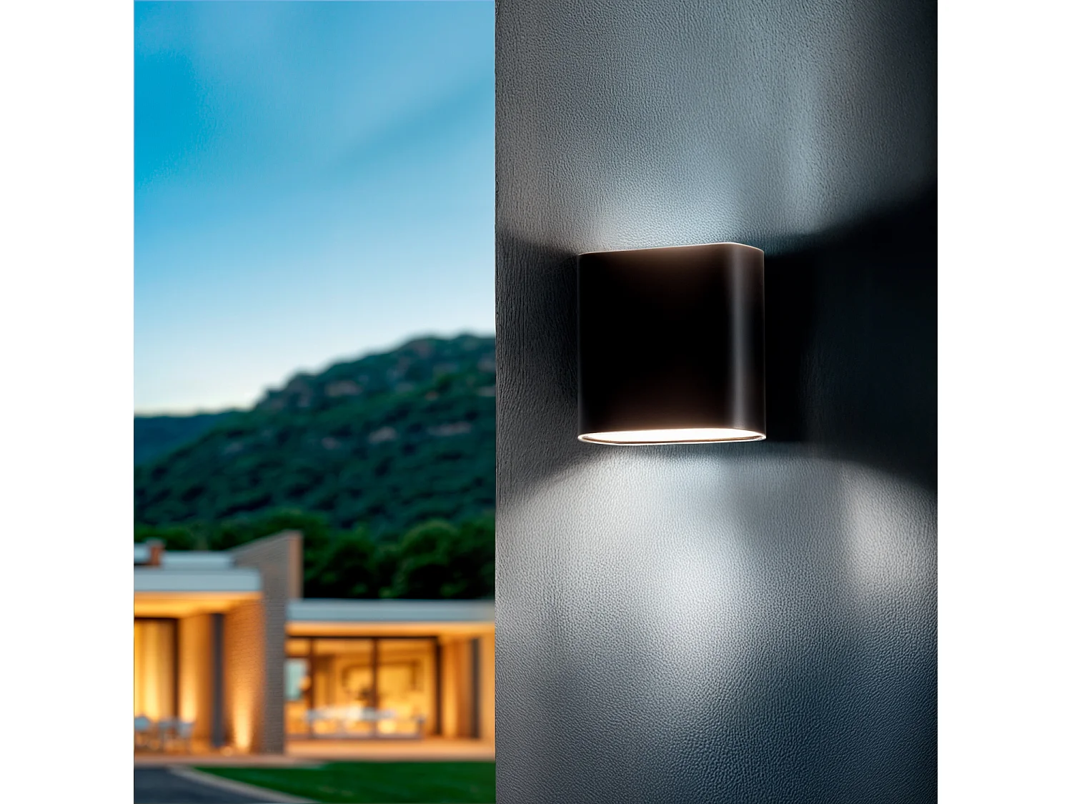 Applique Murale Extérieure LED 6W Aluminium Carrée Éclairage Double Face Noire  4000K Blanc neutre