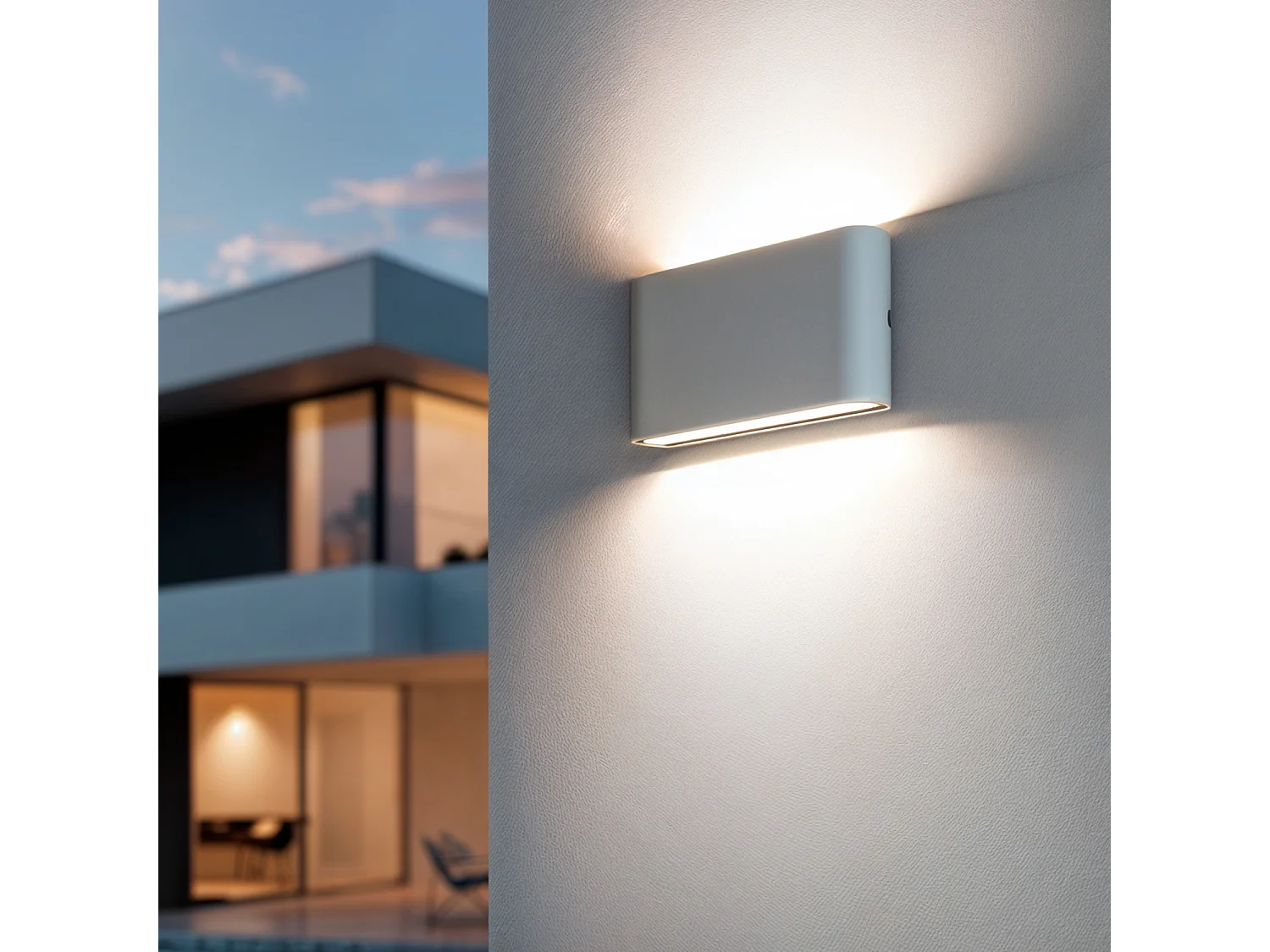 Applique Murale LED Extérieure Einar 12W Éclairage Double Face Rectangulaire Blanche  4000K Blanc neutre
