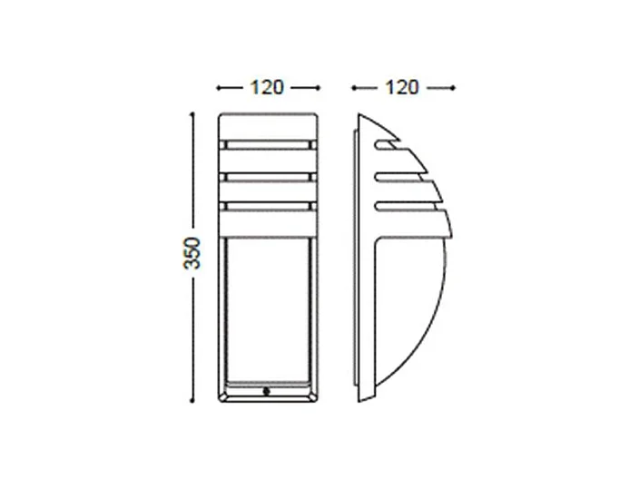 Aplique de Pared Exterior Aluminio Titus Grid Negro