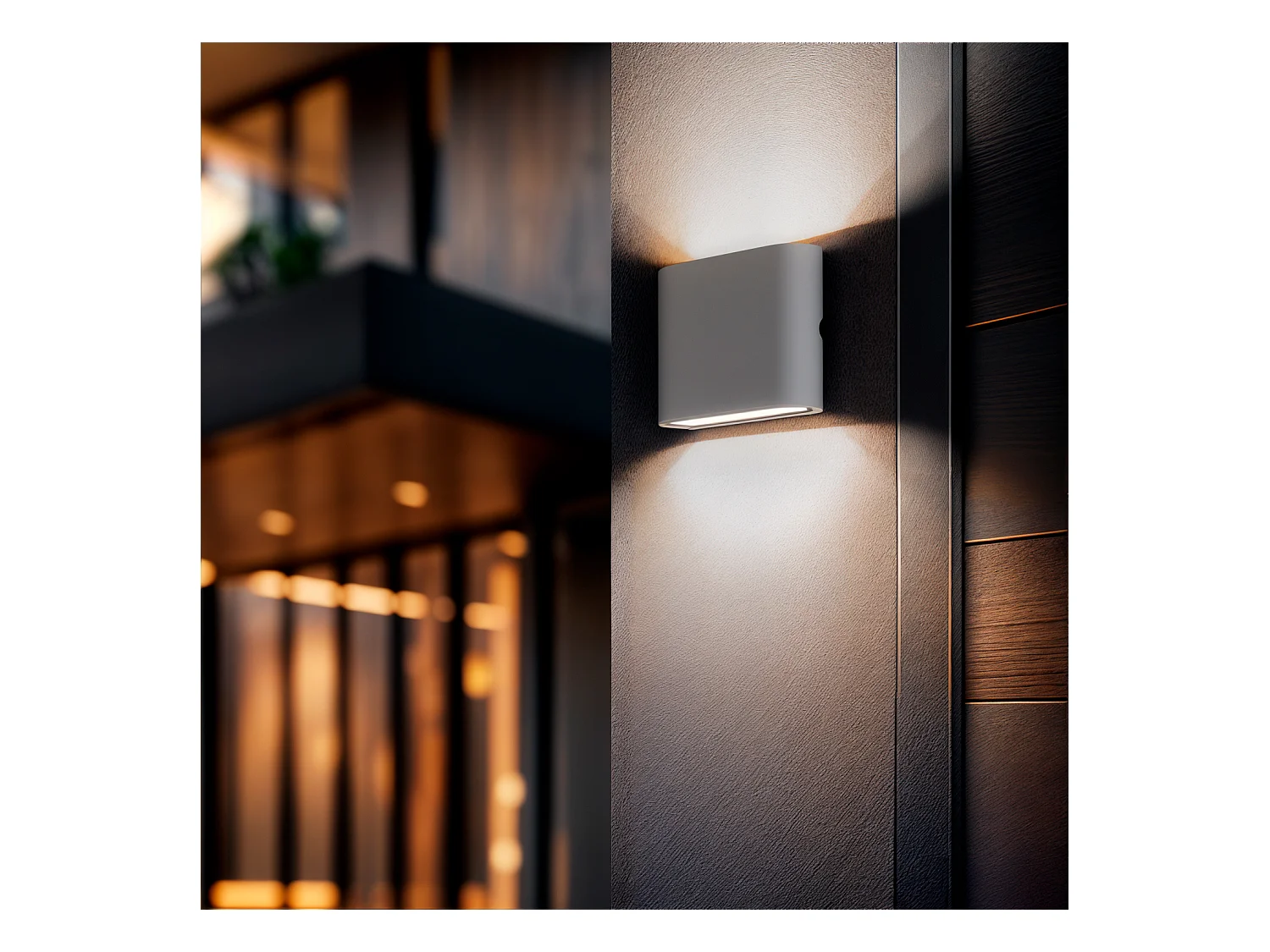 Applique Murale Extérieure LED 6W Aluminium Carrée Éclairage Double Face Blanche 2700K Blanc chaud