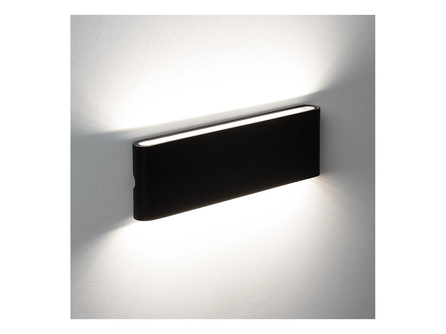 Applique Murale Extérieure LED 20W Aluminium Rectangulaire Éclairage Double Face Noire 4000K Blanc neutre