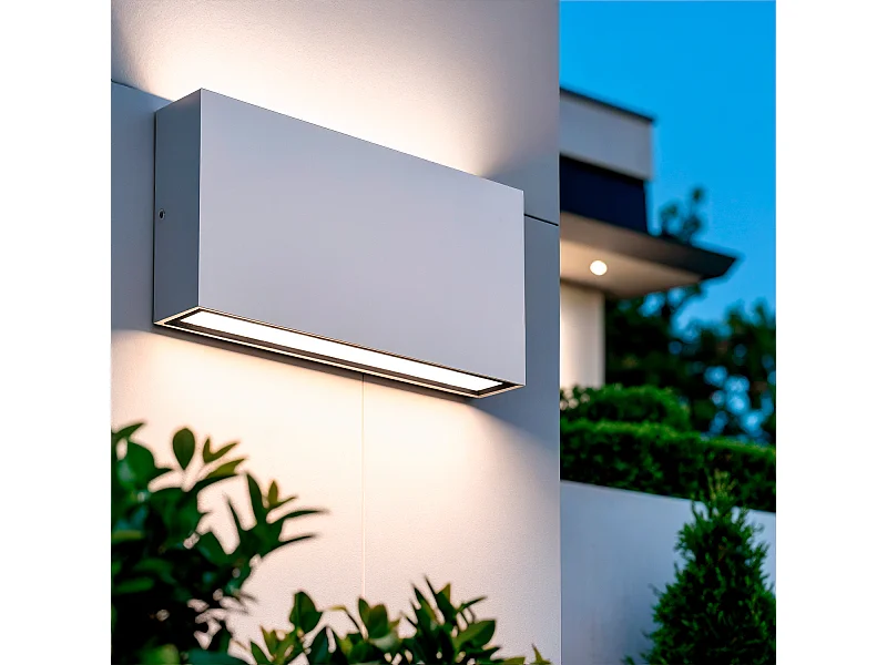 Applique Murale LED Extérieure Kaira 10W Éclairage Double Face Rectangulaire Blanche 4000K Blanc neutre