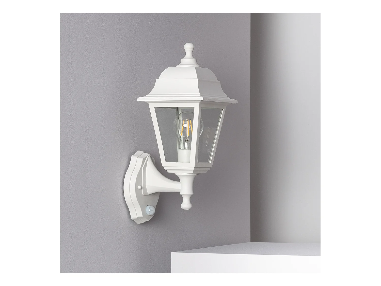 Lampe Murale Extérieure avec Détecteur de Présence PIR Mini Villa Blanc