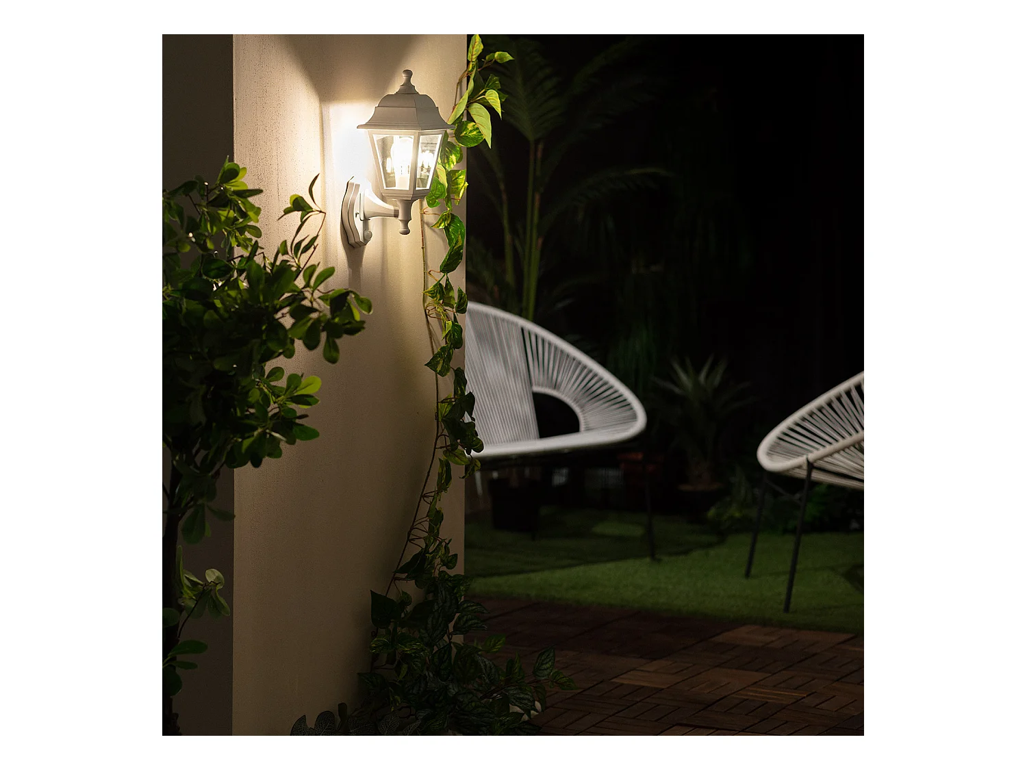 Lampe Murale Extérieure avec Détecteur de Présence PIR Mini Villa Blanc