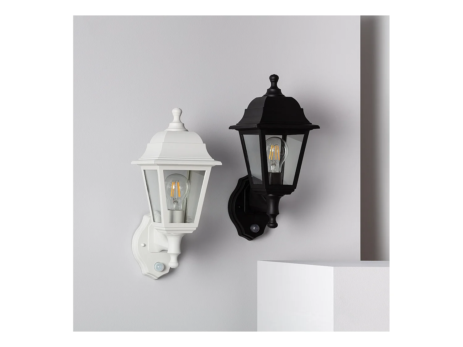 Lampe Murale Extérieure avec Détecteur de Présence PIR Mini Villa Blanc