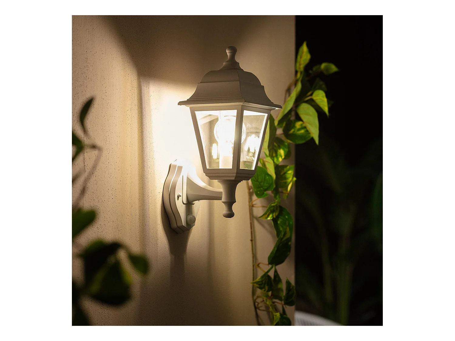 Lampe Murale Extérieure avec Détecteur de Présence PIR Mini Villa Blanc