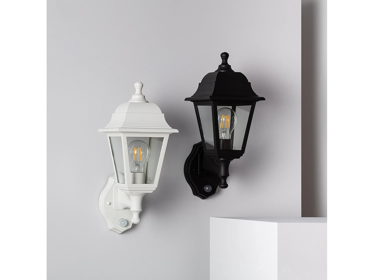 Lampe Murale Extérieure avec Détecteur de Présence PIR Mini Villa Blanc