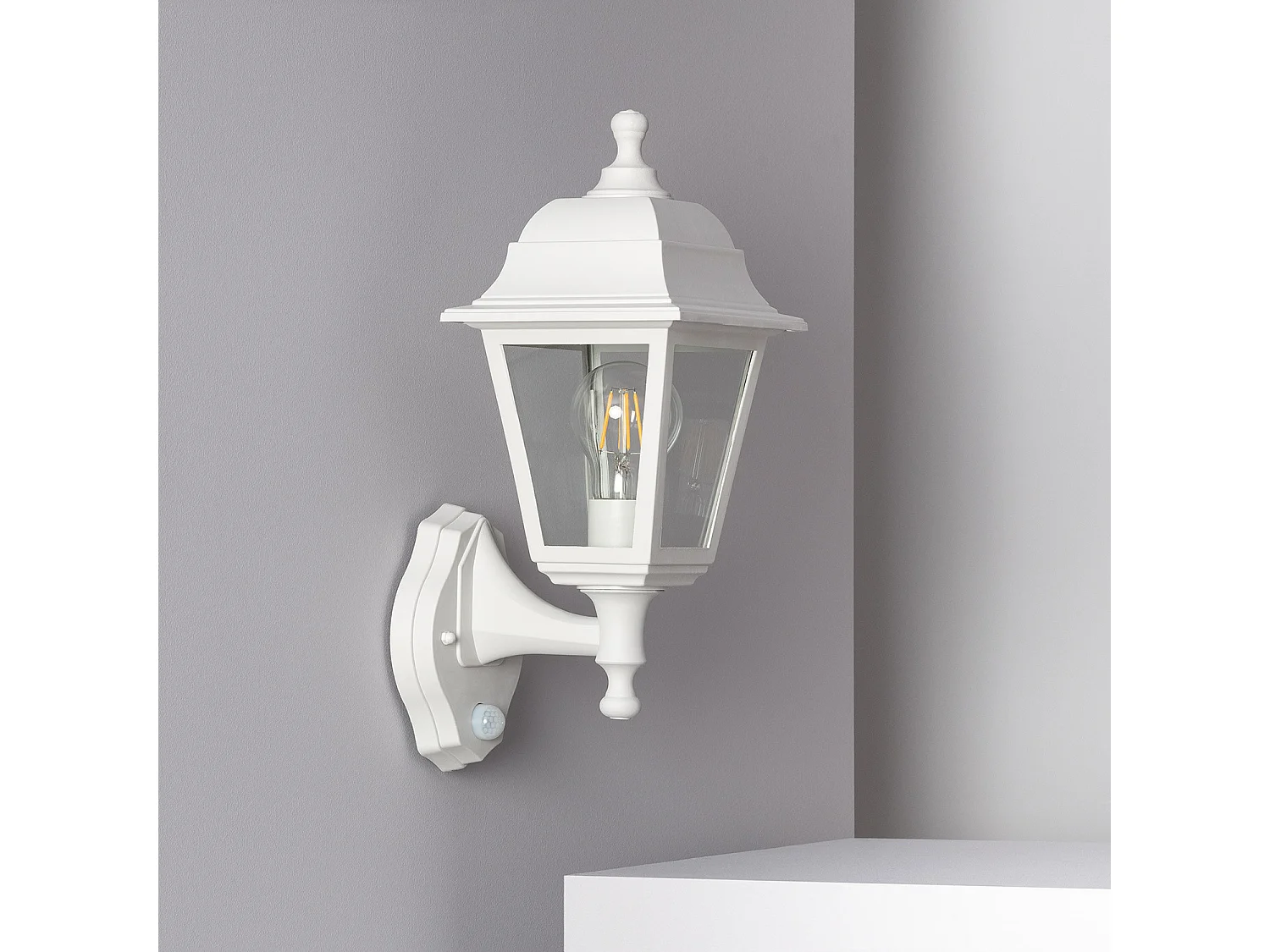 Lampe Murale Extérieure avec Détecteur de Présence PIR Mini Villa Blanc