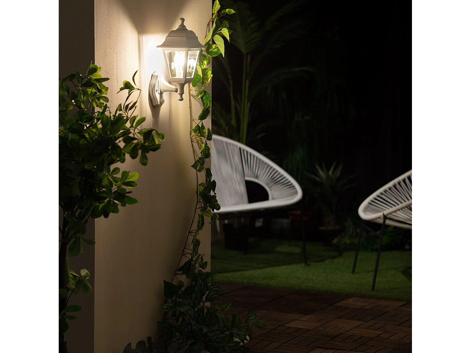 Lampe Murale Extérieure avec Détecteur de Présence PIR Mini Villa Blanc