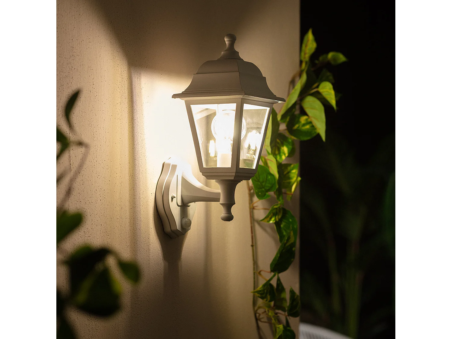 Lampe Murale Extérieure avec Détecteur de Présence PIR Mini Villa Blanc
