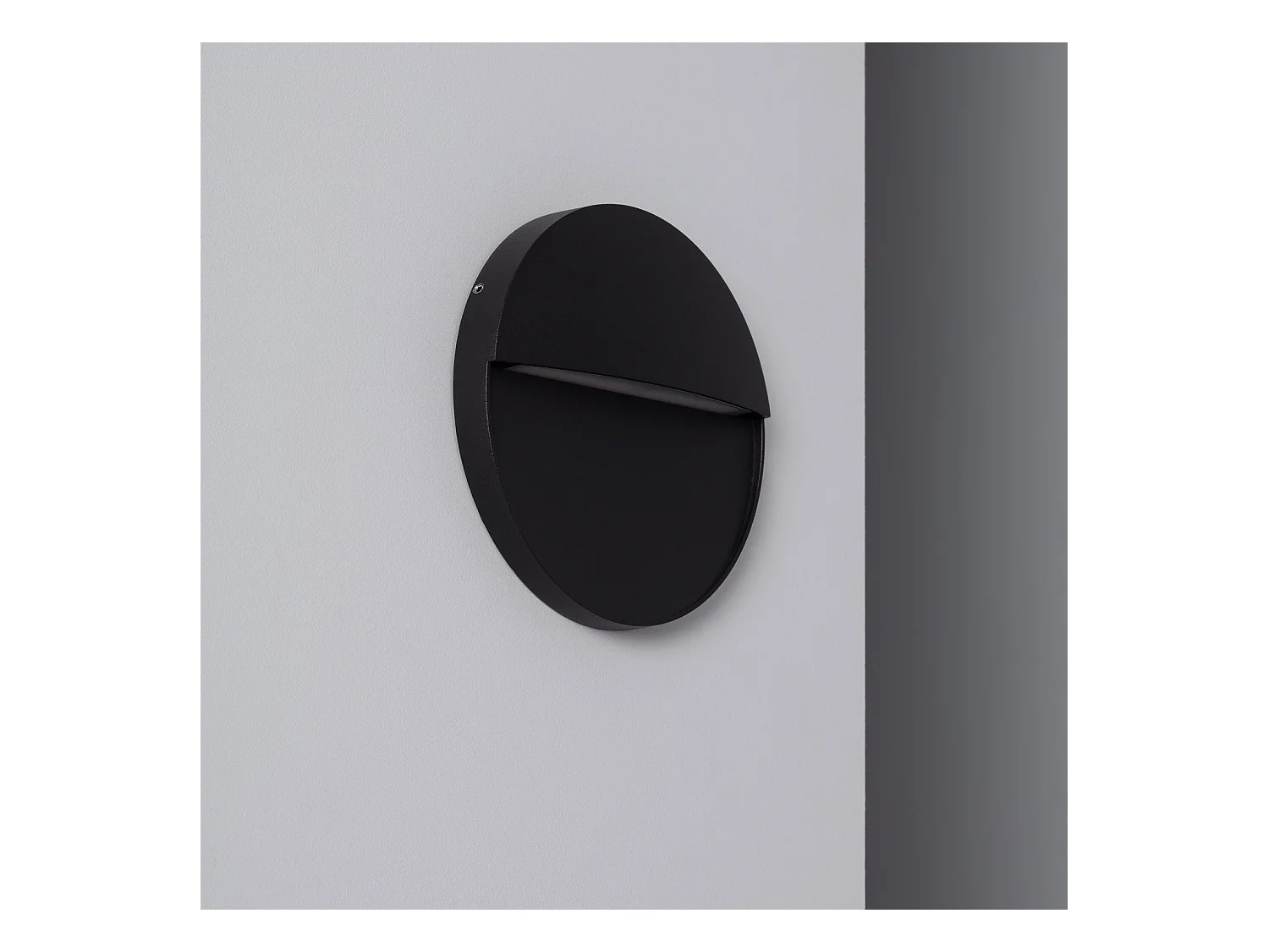 Balise LED Extérieure 6.5W en Saillie au Mur Ronde Jade Noire  Blanc Neutre 4000K