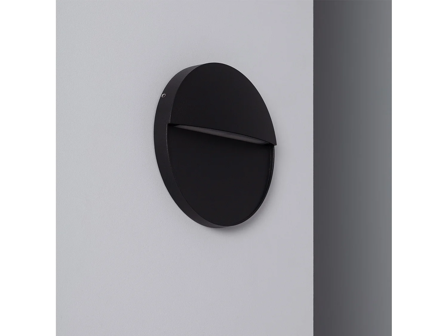 Balise LED Extérieure 6.5W en Saillie au Mur Ronde Jade Noire  Blanc Neutre 4000K