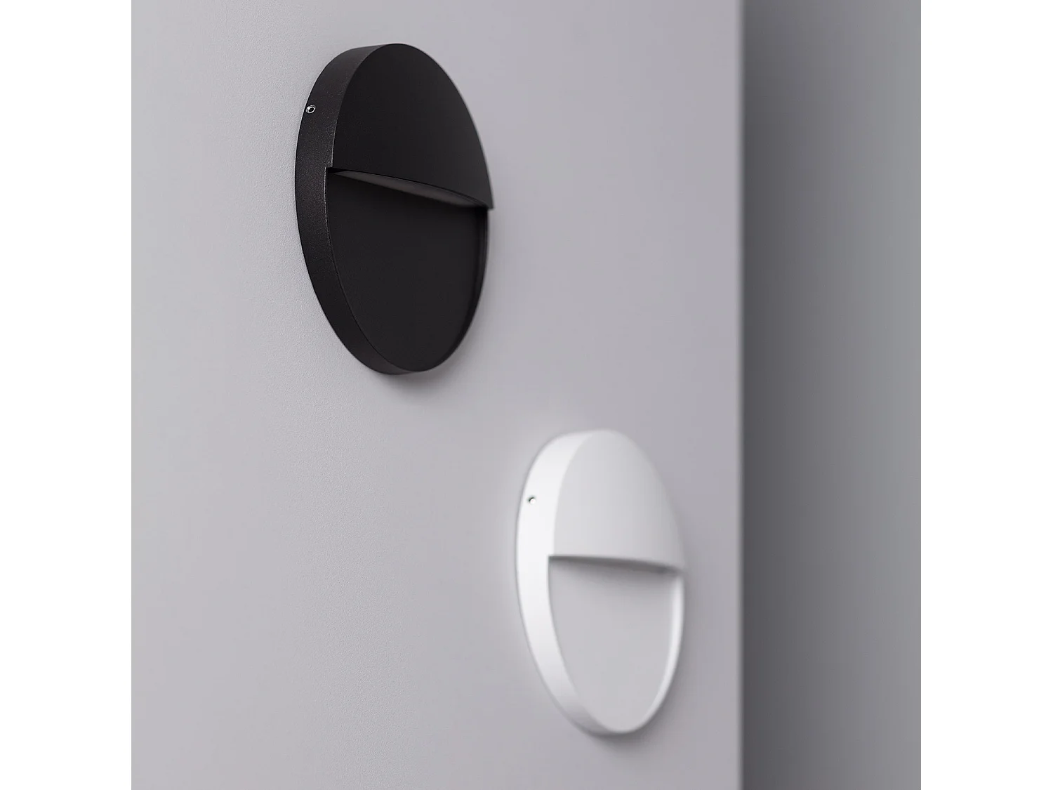 Balise LED Extérieure 6.5W en Saillie au Mur Ronde Jade Noire  Blanc Neutre 4000K