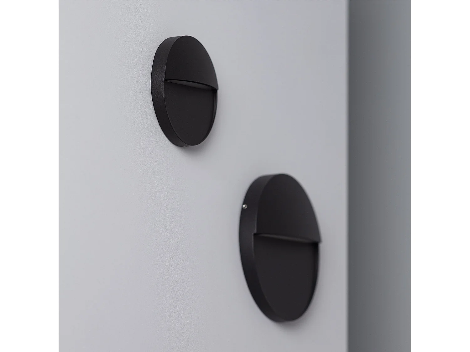 Balise LED Extérieure 6.5W en Saillie au Mur Ronde Jade Noire  Blanc Neutre 4000K