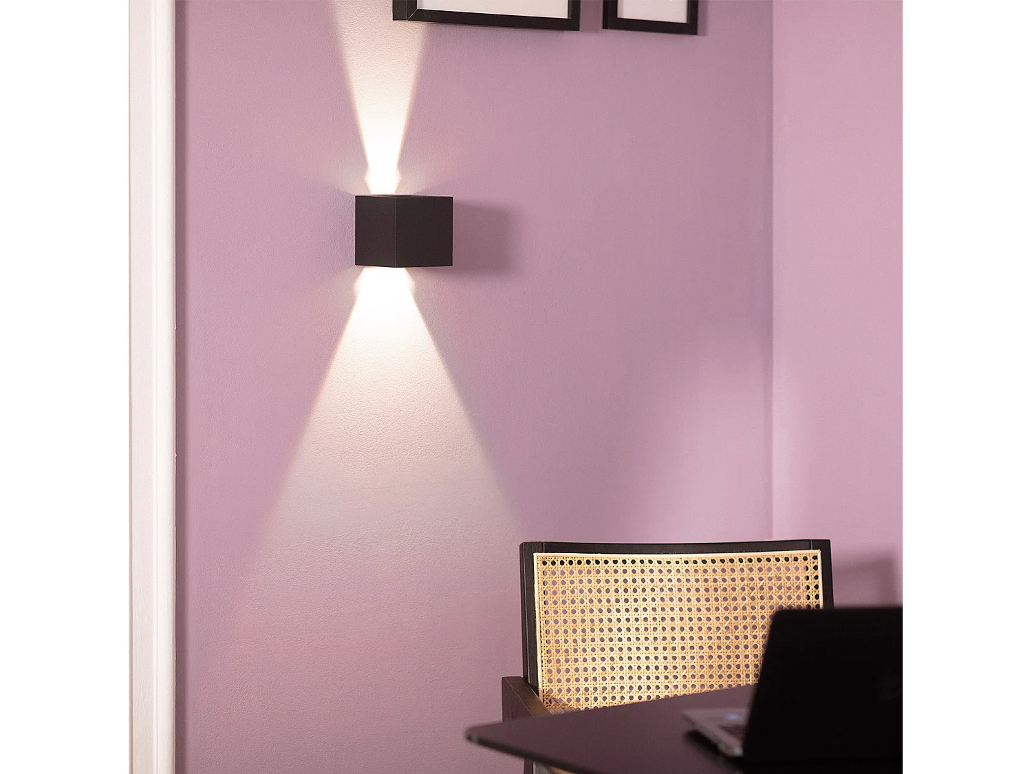 Applique Murale LED Extérieure Aluminium Eros 6W Éclairage Double Face Noire  4000K Blanc neutre