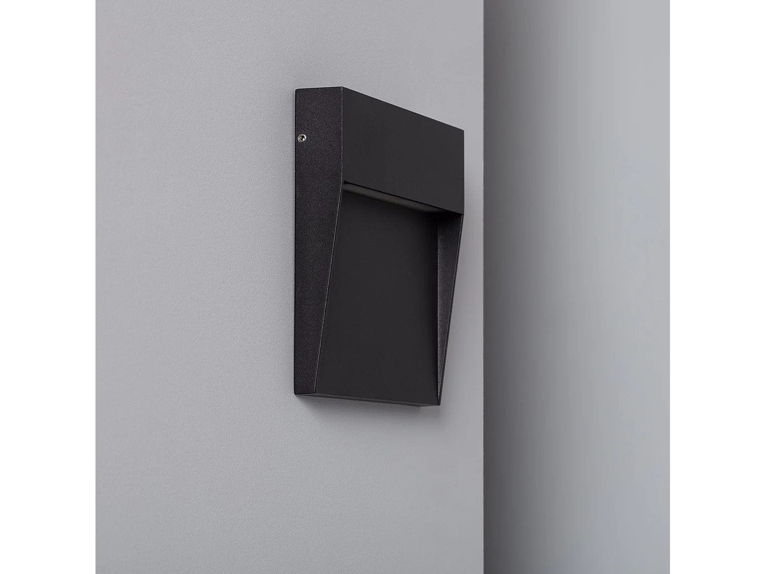 Balise LED Extérieure 6.5W en Saillie au Mur Carrée Jade Noire  Blanc Chaud 2700K