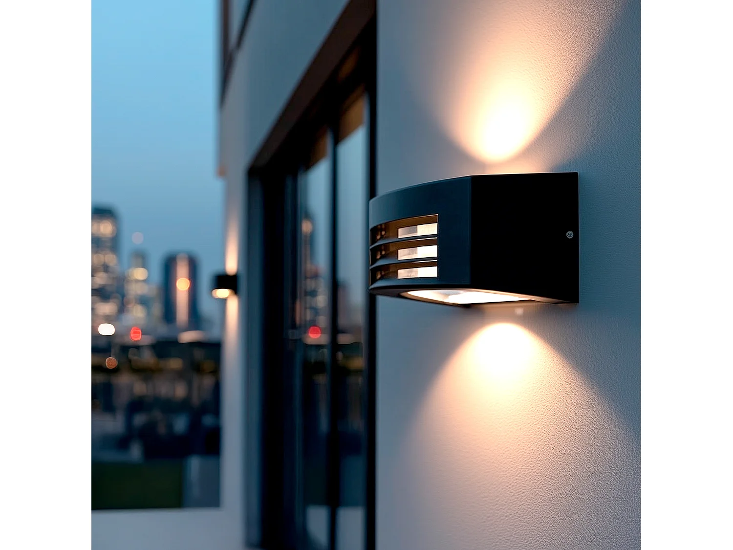 Aplique de Pared Exterior de Aluminio Riva Negro