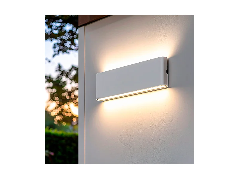 Applique Murale Extérieure LED 20W Aluminium Rectangulaire Éclairage Double Face Blanche
