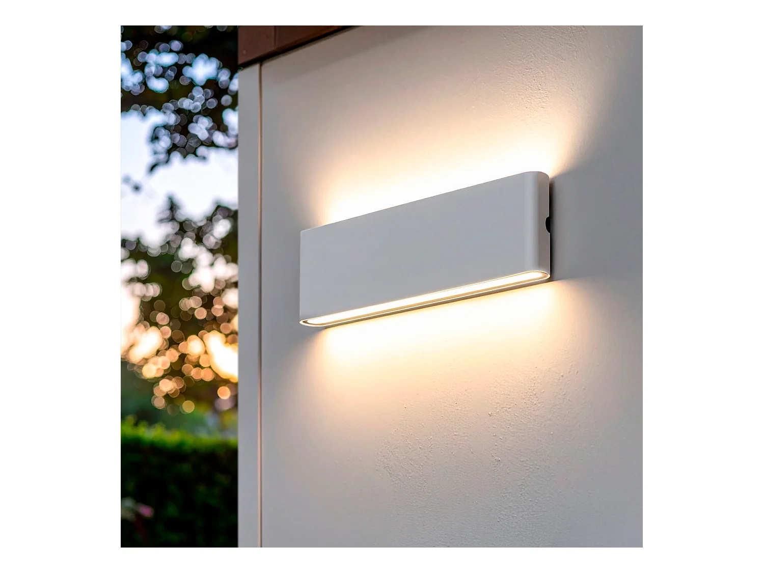 Applique Murale Extérieure LED 20W Aluminium Rectangulaire Éclairage Double Face Blanche