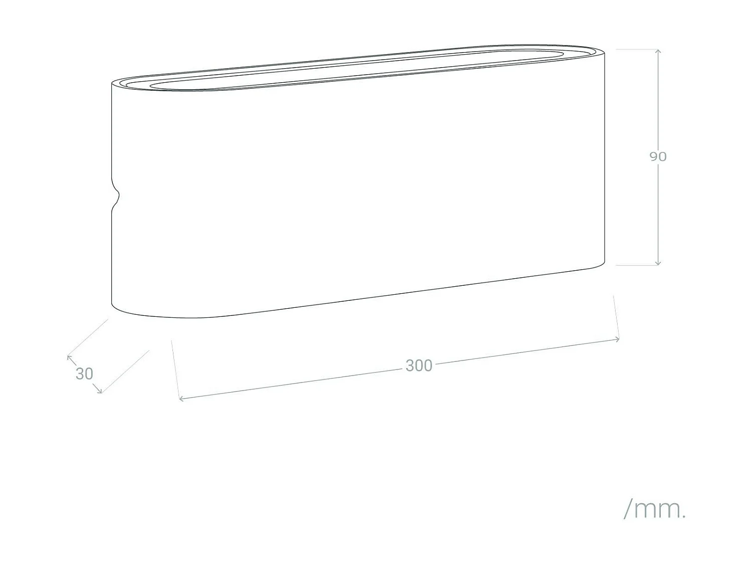 Applique Murale Extérieure LED 20W Aluminium Rectangulaire Éclairage Double Face Blanche