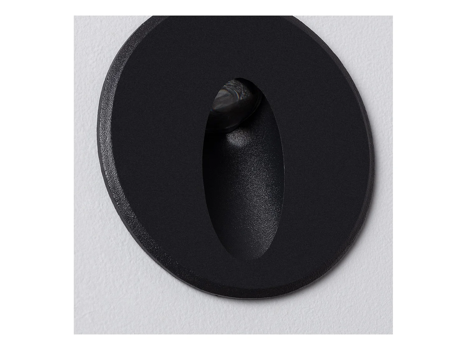 Balise LED Extérieure 3W Encastrable au Mur Ronde Bombée Adam Noire 2700K Blanc chaud