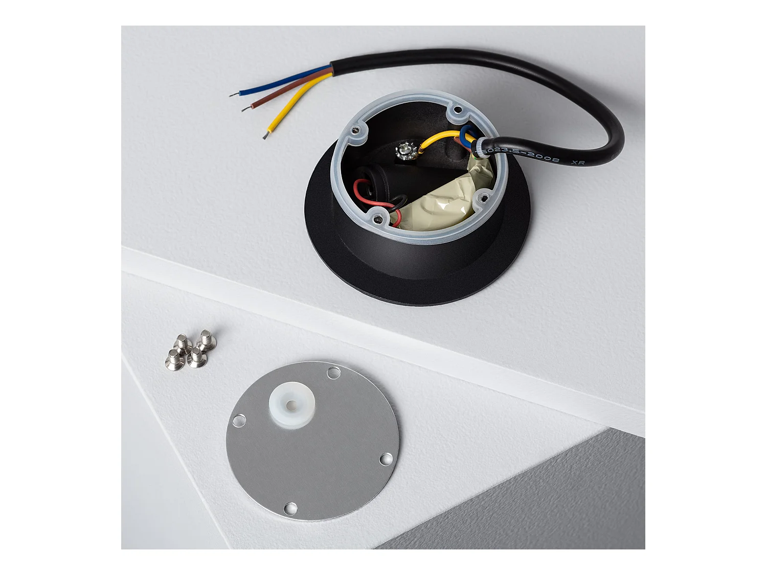 Balise LED Extérieure 3W Encastrable au Mur Ronde Bombée Adam Noire 2700K Blanc chaud