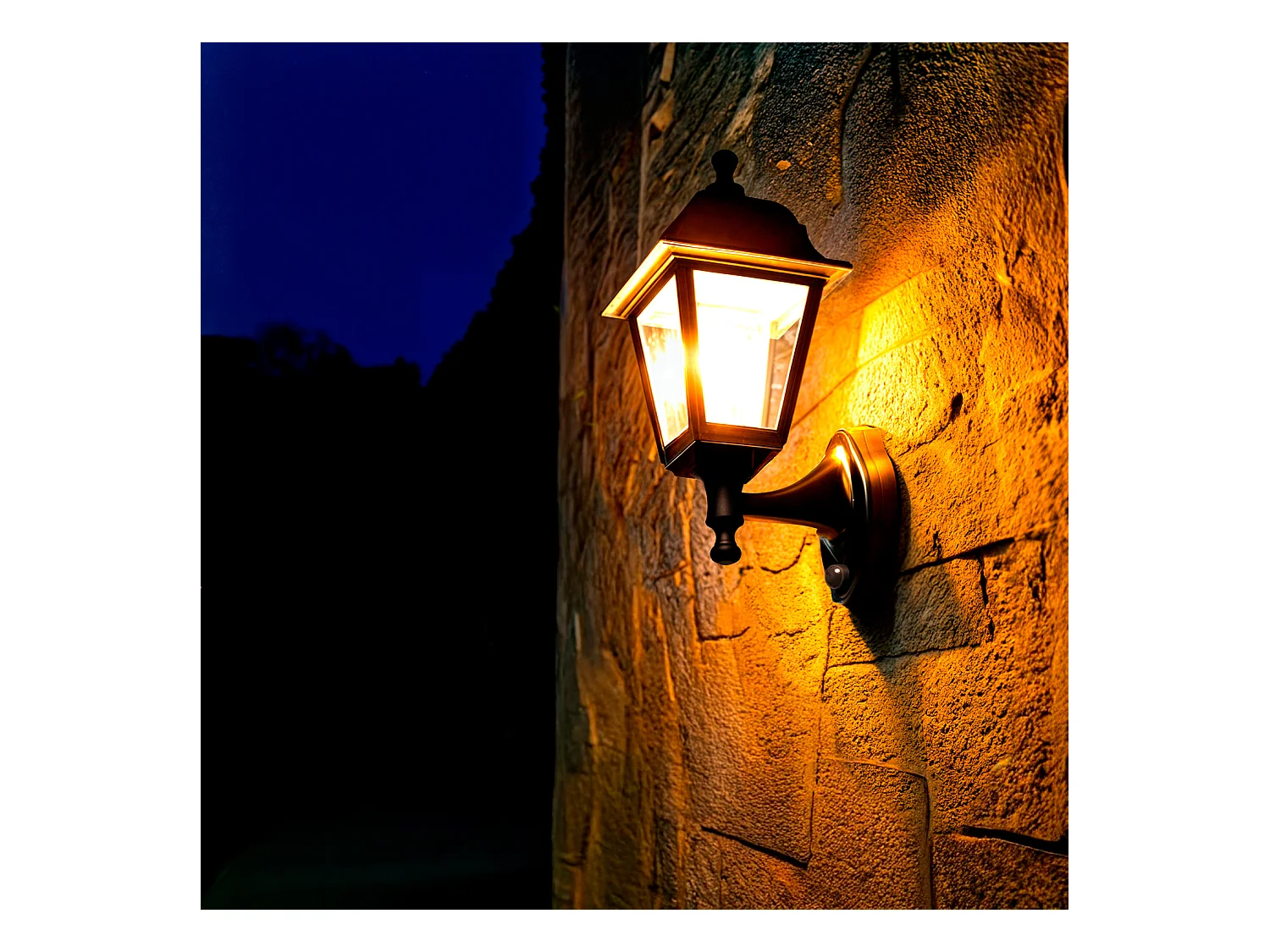 Lampe Murale Extérieure avec Détecteur de Présence PIR Mini Villa Noir