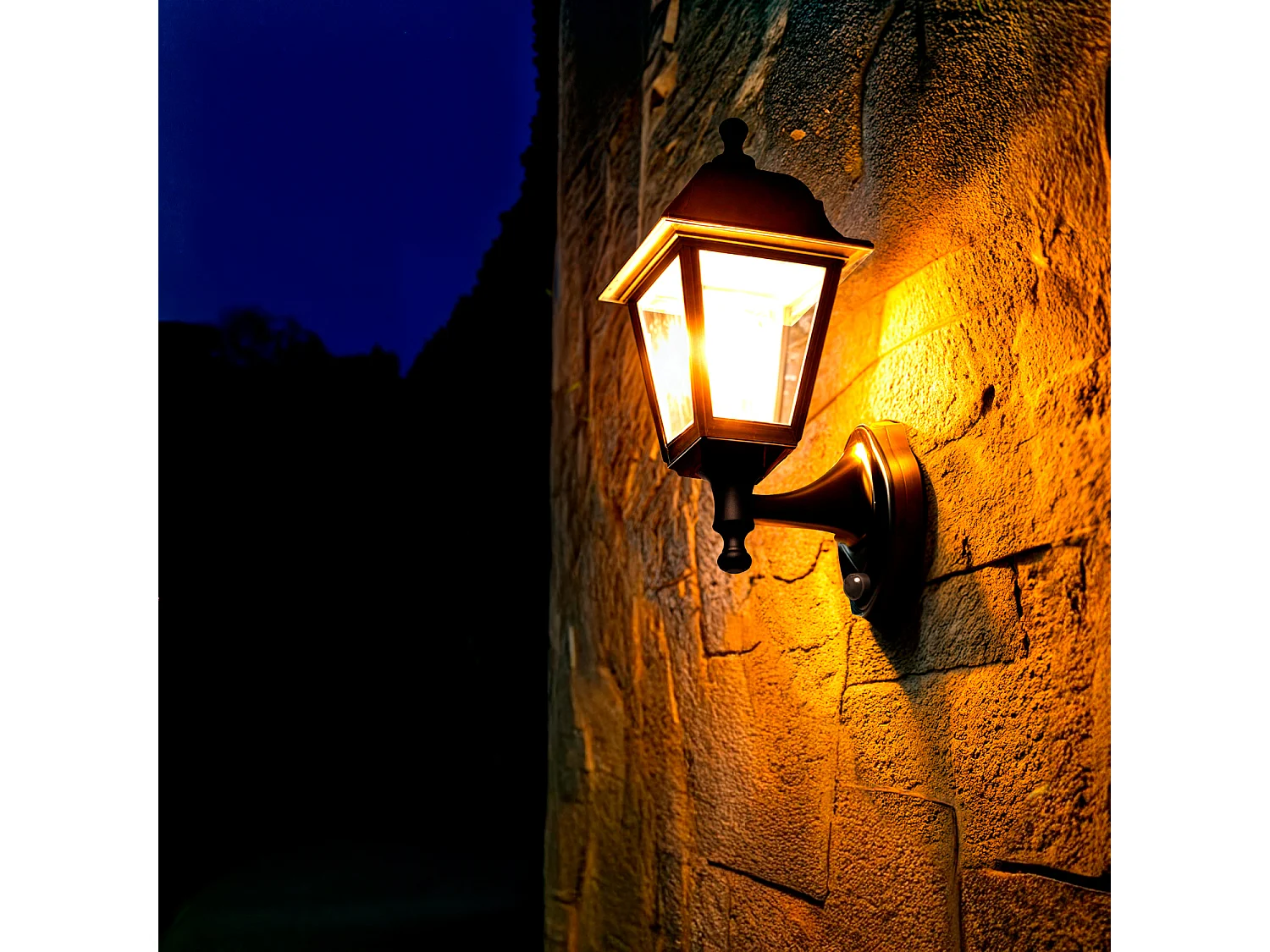 Lampe Murale Extérieure avec Détecteur de Présence PIR Mini Villa Noir