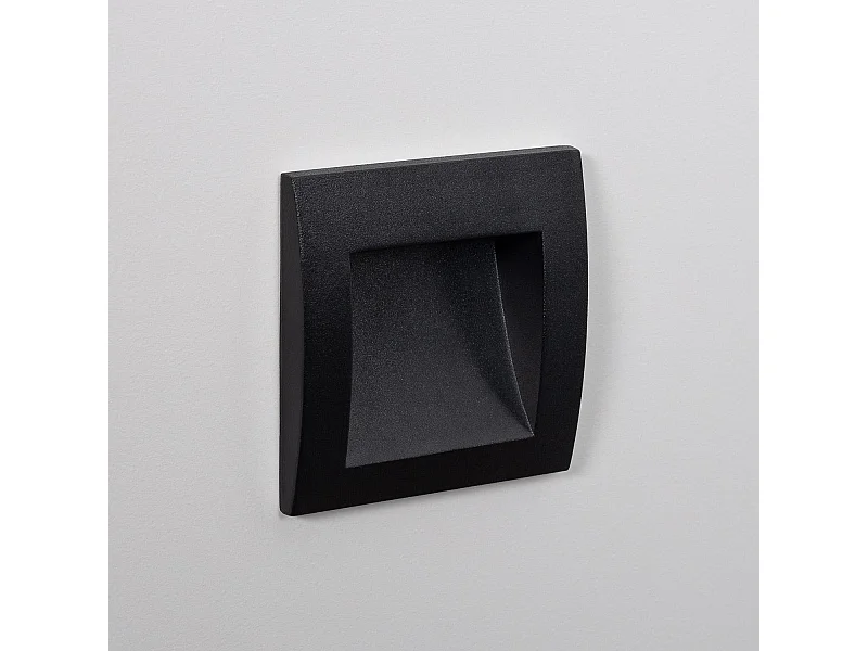 Baliza Exterior LED 4W Empotrable Pared Cuadrado Negro Leif 2700K Blanco Cálido