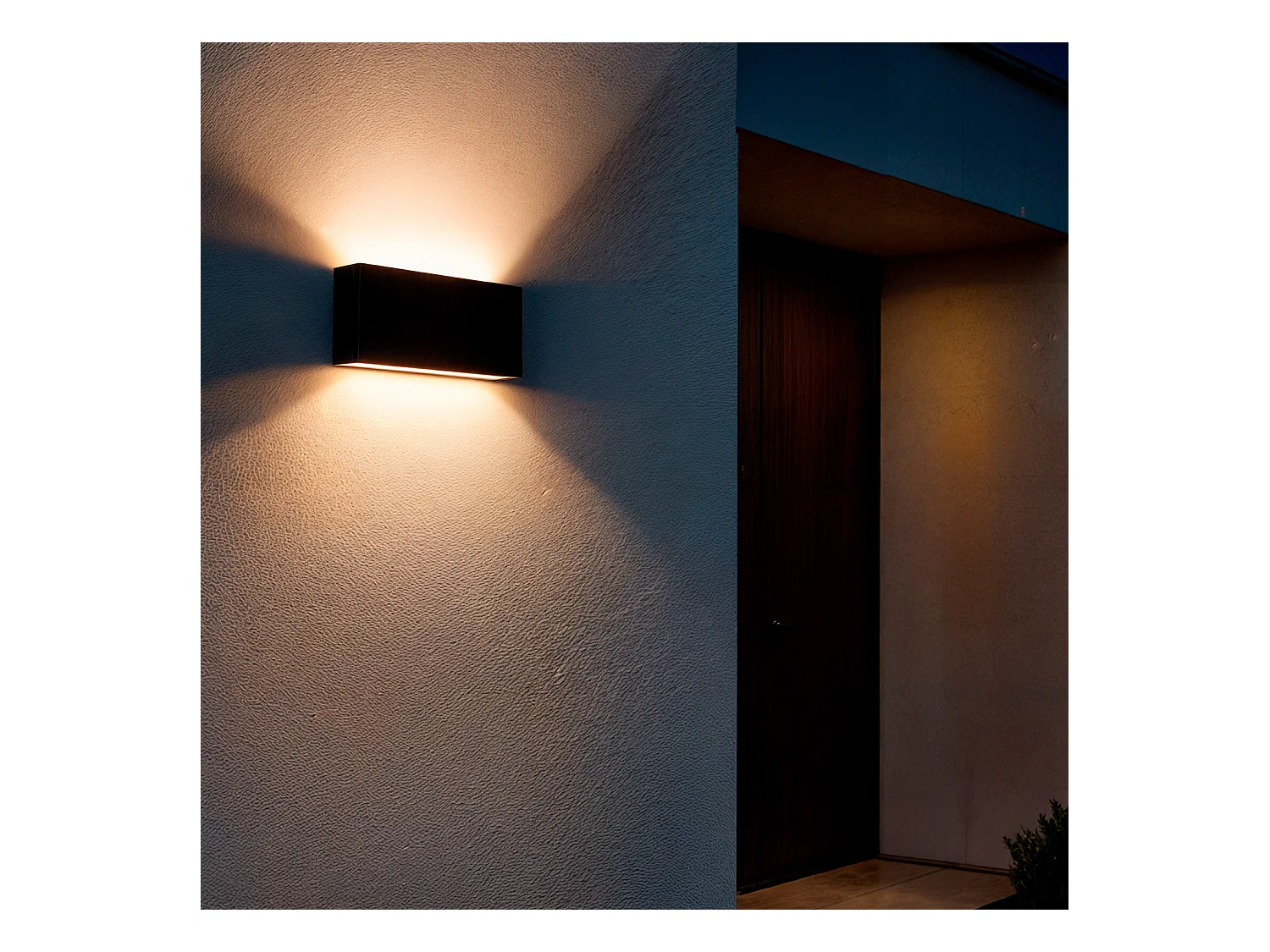 Applique Murale LED Extérieure Kaira 10W Éclairage Double Face Rectangulaire Noire 4000K Blanc neutre
