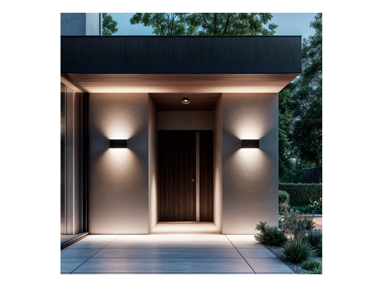 Applique Murale LED Extérieure Kaira 10W Éclairage Double Face Rectangulaire Noire 4000K Blanc neutre