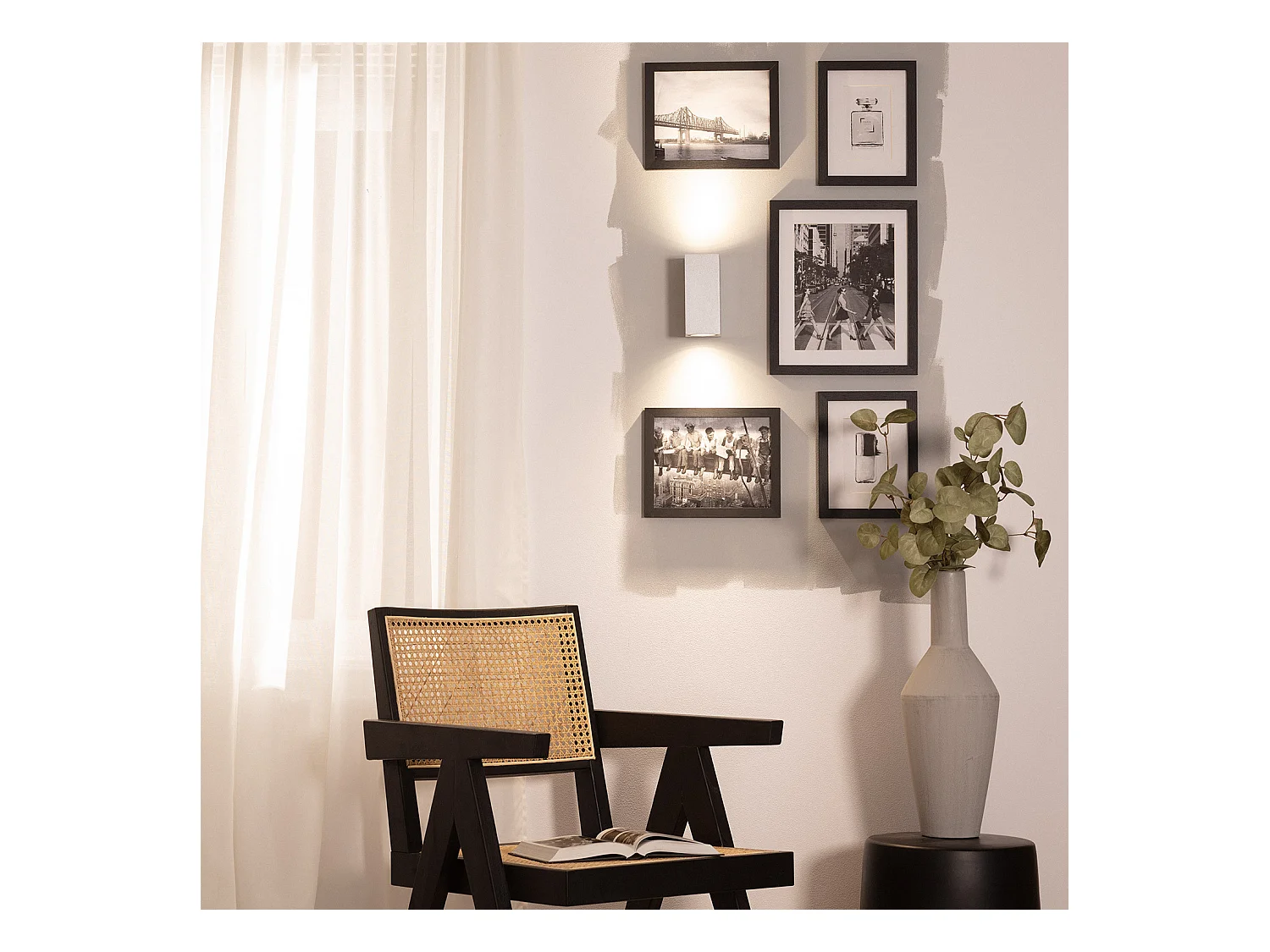 Applique Murale Extérieure Aluminium Miseno Argentée Éclairage Double Face