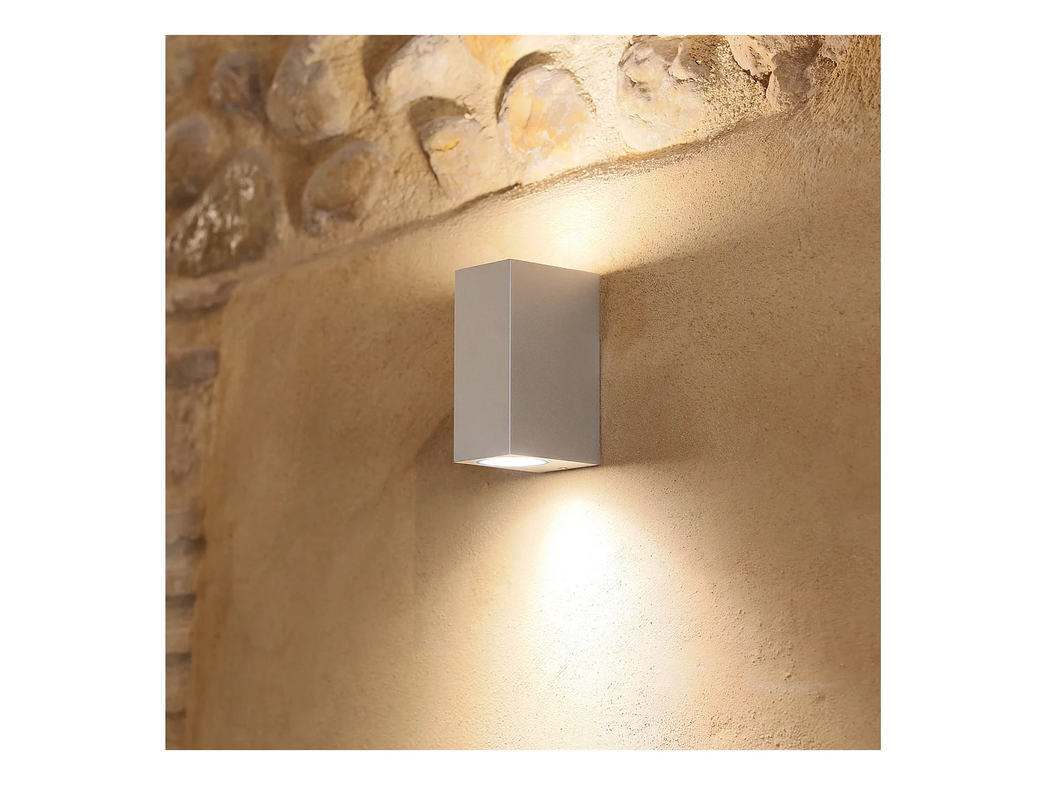 Applique Murale Extérieure Aluminium Miseno Argentée Éclairage Double Face